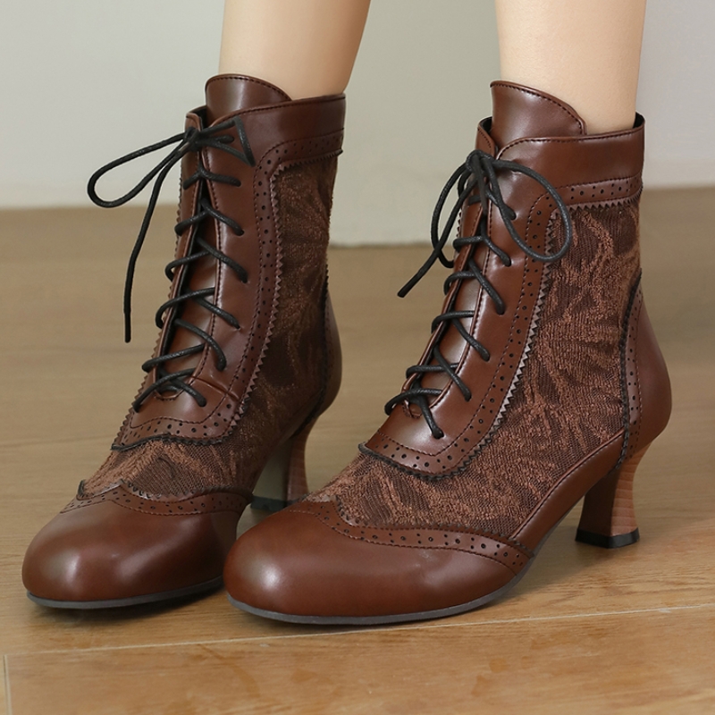 Vintage Old Fashion - Duży rozmiar Vintage Krótkie buty damskie