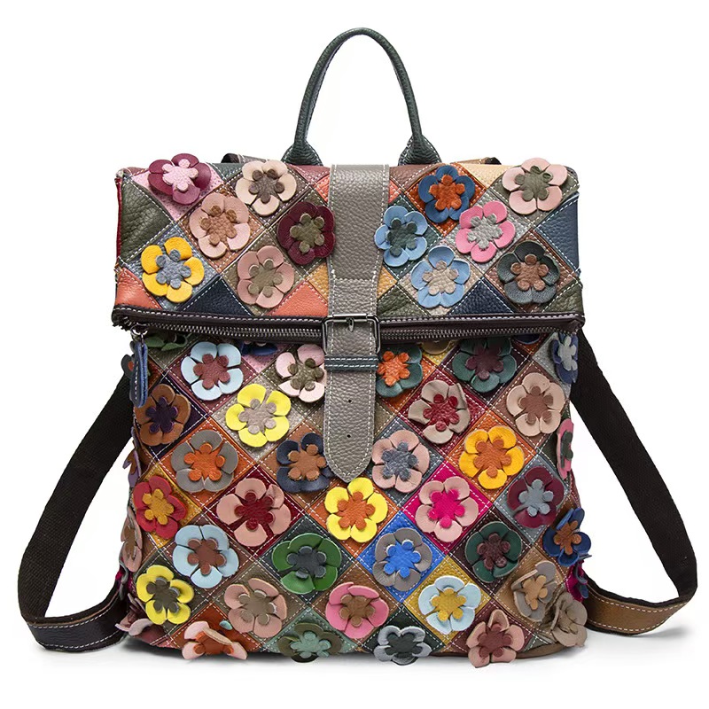 Vintage Fashion Ladies - Damski plecak vintage ze skóry naturalnej,