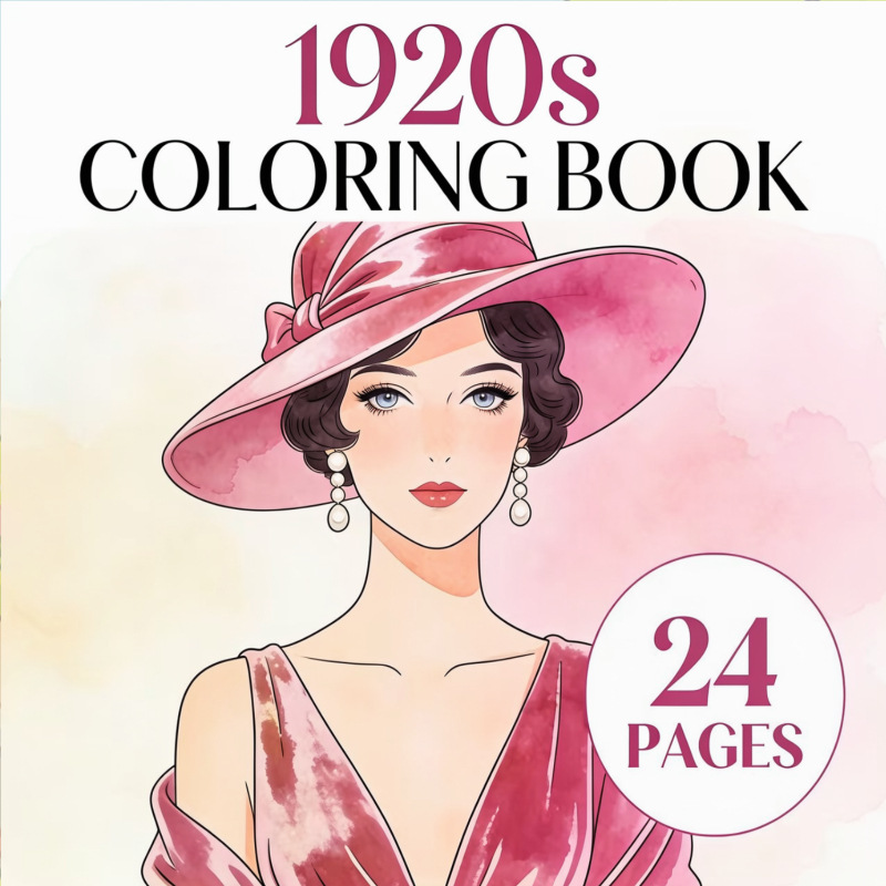 Vintage Fashion Coloring Pages - Kolorowanka z lat 20. XX wieku,