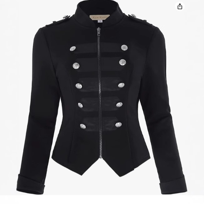 Vintage Victorian Fashion - Damska kurtka gotycka punkowa, dopasowany krój,