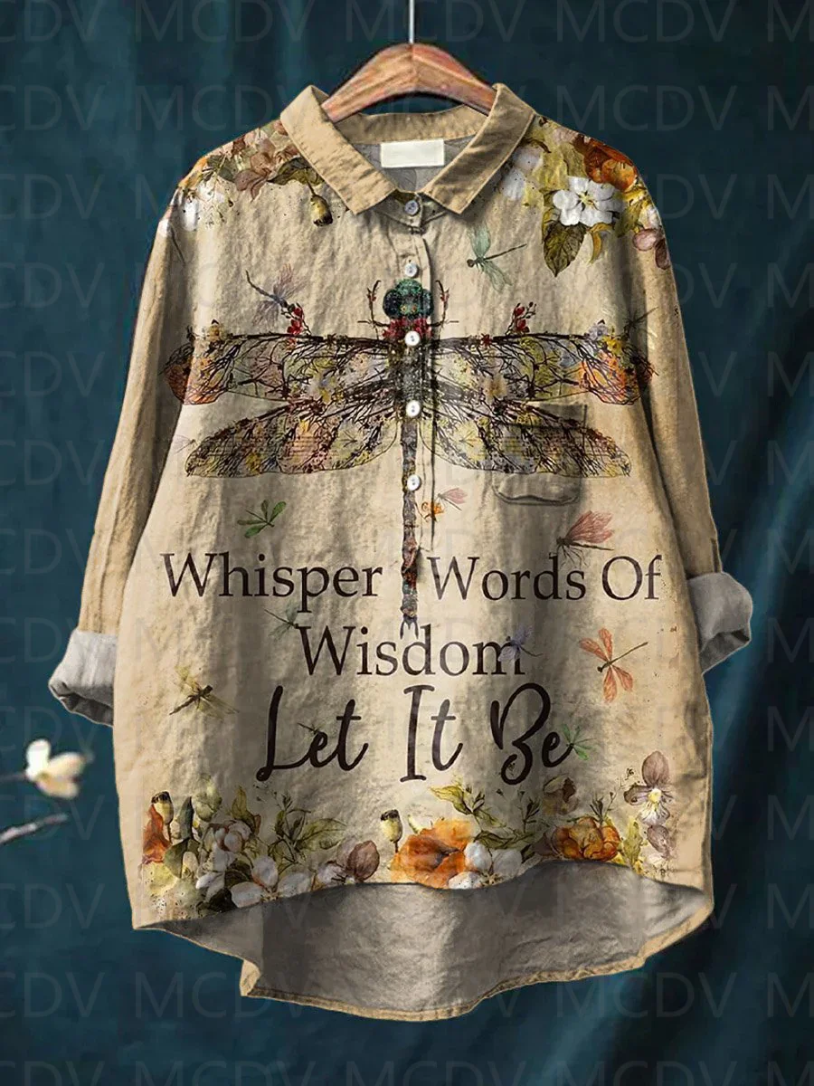 Printed Floral Shirt - Vintage Peace And Love Floral Art