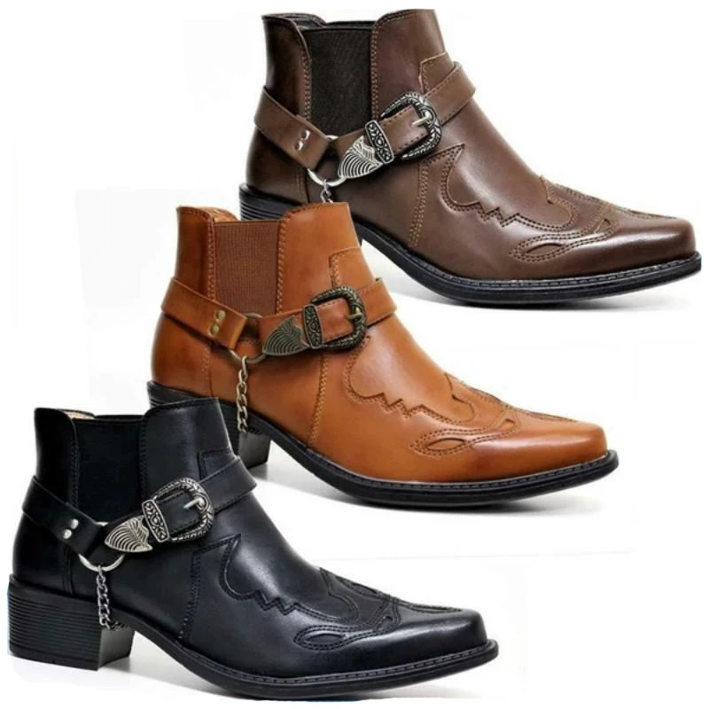 Vintage Old Fashion - Moda 2026 Męskie buty kowbojskie w