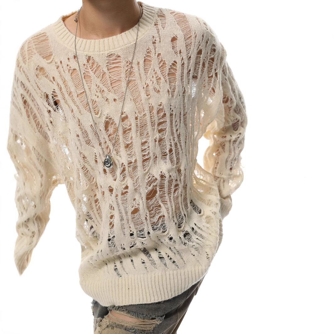 Męski sweter vintage z dziuram – Vintage Fashion In Japan recenzja i cena