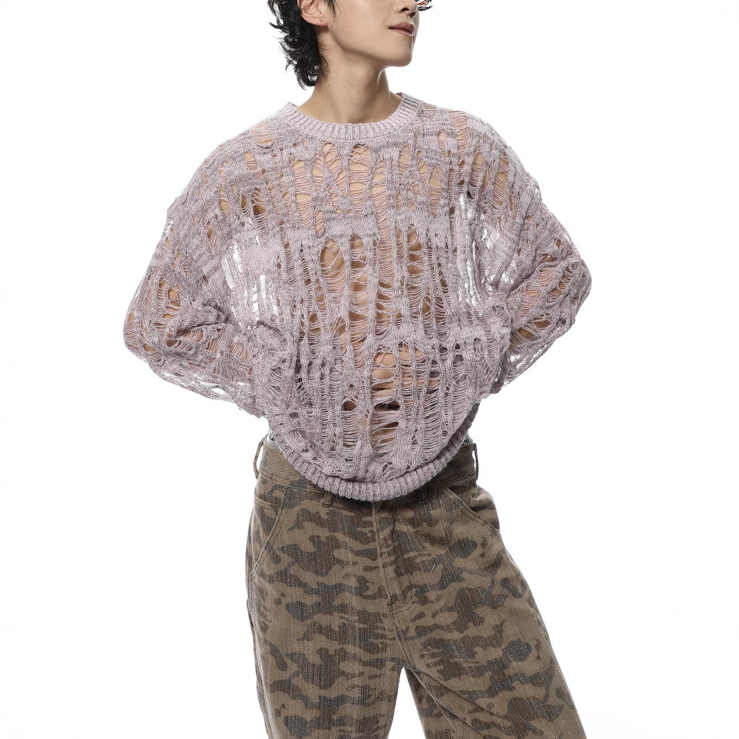 Męski sweter vintage z dziuram – Vintage Fashion In Japan recenzja i cena
