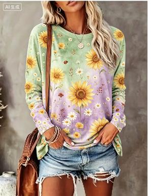 Damska koszulka z długim rękaw – Printed Floral Shirt recenzja i cena