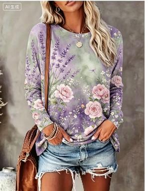 Damska koszulka z długim rękaw – Printed Floral Shirt recenzja i cena