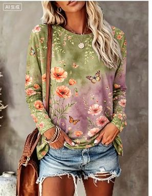 Damska koszulka z długim rękaw – Printed Floral Shirt recenzja i cena