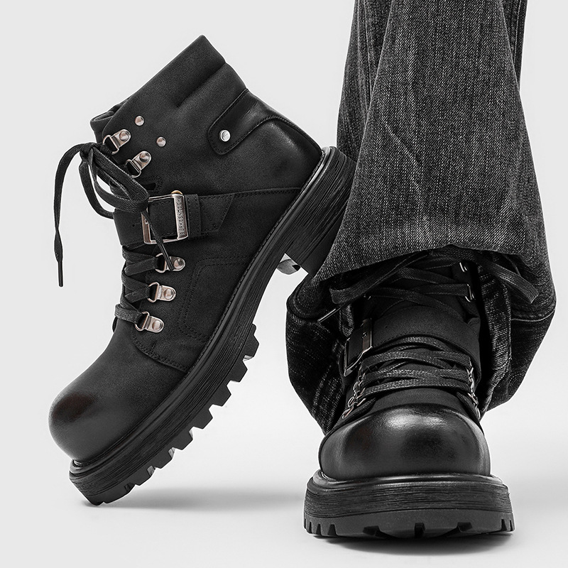 Męskie skórzane buty motocyklo – Vintage Old Fashion recenzja i cena