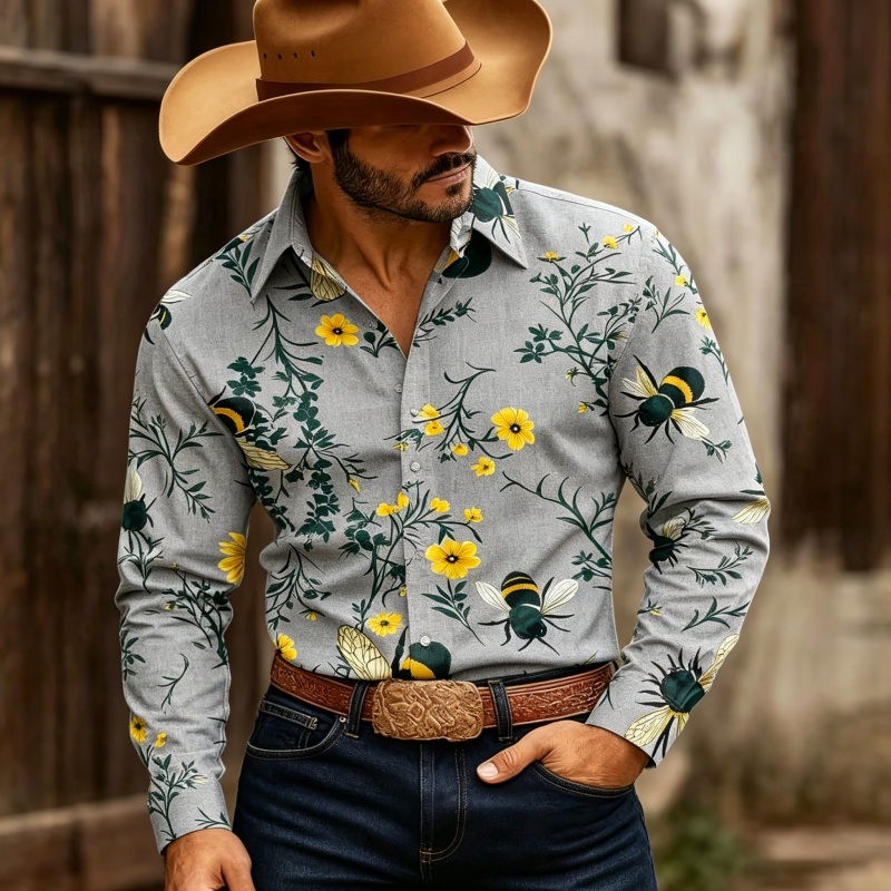Męska koszula z długim rękawem – Printed Floral Shirt recenzja i cena