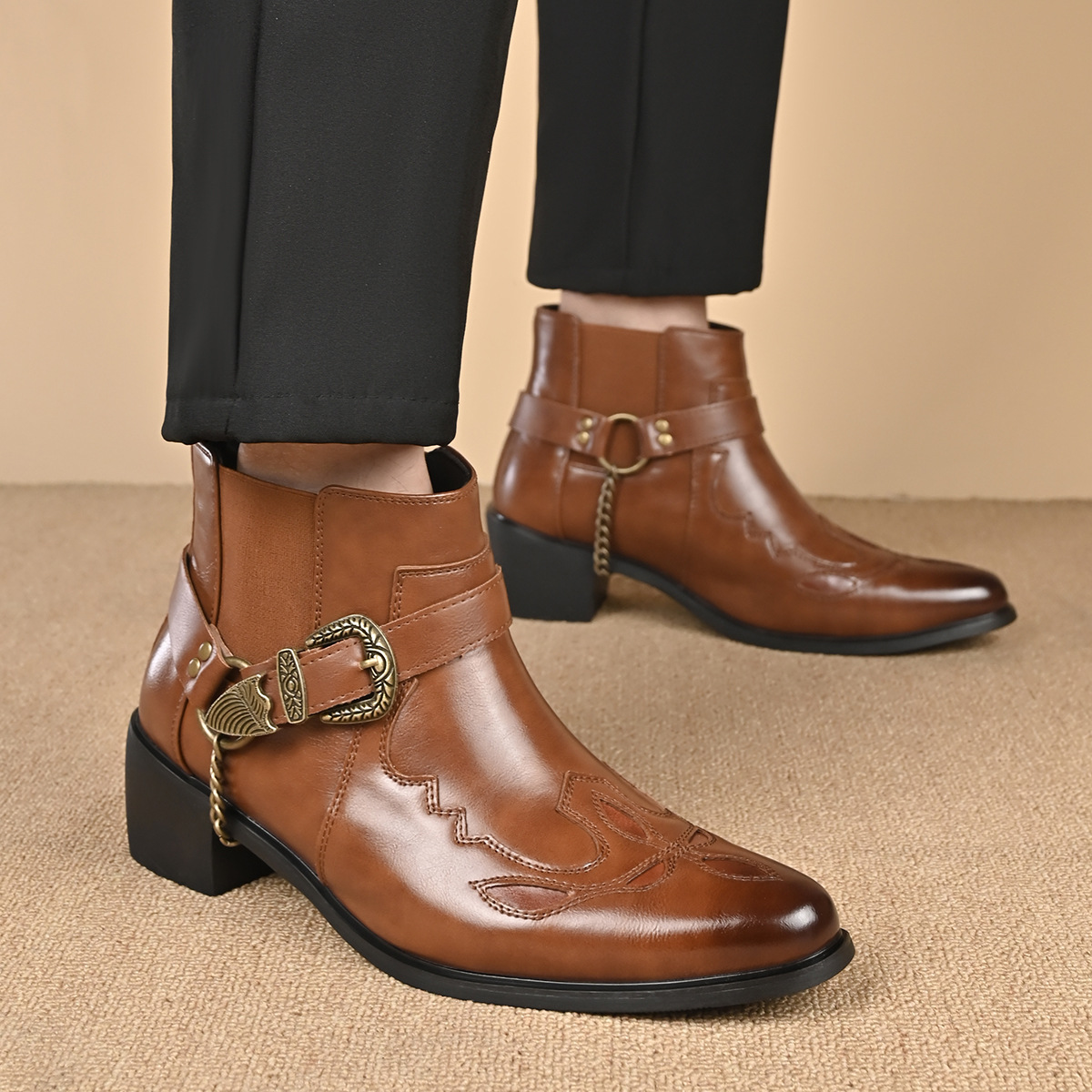 Moda 2026 Męskie buty kowbojsk – Vintage Old Fashion recenzja i cena