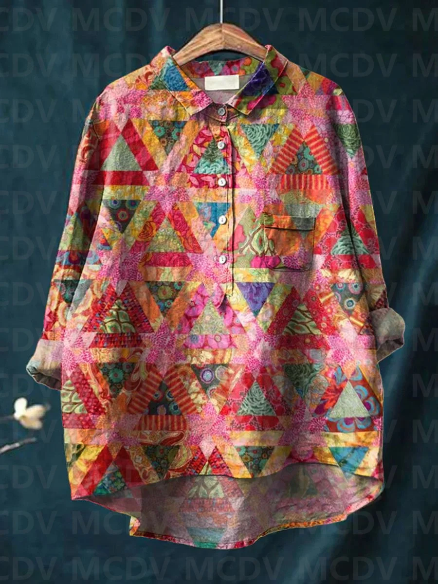 Damska koszula z lnu w stylu v – Printed Floral Shirt recenzja i cena